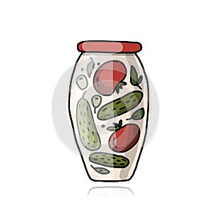 Bank of pickled vegetables, sketch for your design