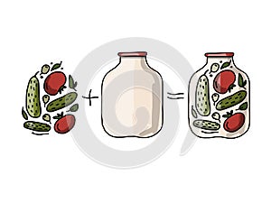 Bank of pickled vegetables, sketch for your design