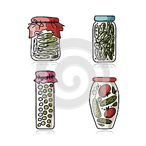 Bank of pickled vegetables, sketch for your design