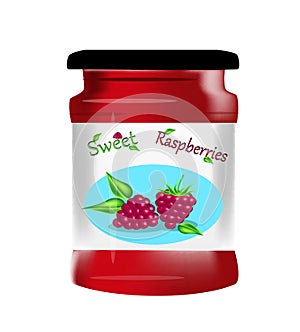Bank raspberry jam vector