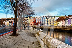 Bank of the river Lee in Cork, Ireland