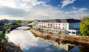 Bank of the River Nore in Kilkenny, one of the most beautiful town in Ireland. Warm summer evening