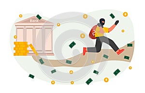 Bank robbery vector concept