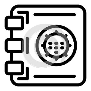 Bank safe box icon, outline style