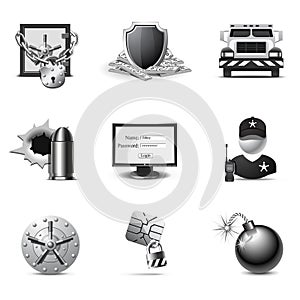 Bank Security Icons | B&W Series