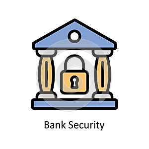 Bank Security vector Filled outline icon style illustration. EPS 10 File