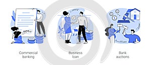 Bank services for business isolated cartoon vector illustrations se