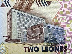 Bank of Sierra Leone building from Sierra Leonean money