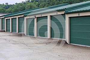 Bank of Staggered Self Storage Units