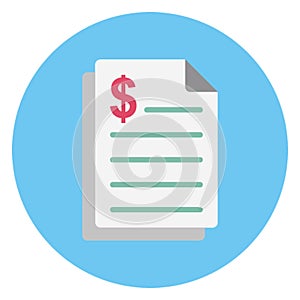 Bank statement, bill Isolated Vector Icon which can be easily edited