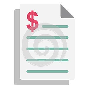 Bank statement, bill Isolated Vector Icon which can be easily edited