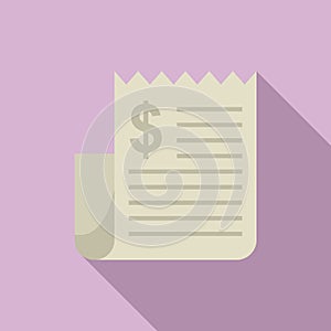 Bank teller payment icon, flat style