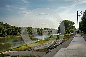 Bank of the Tisza river,Hungary.