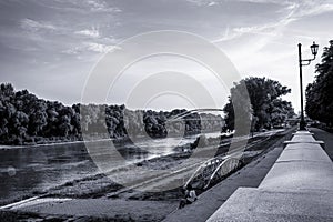 Bank of the Tisza river,Hungary.