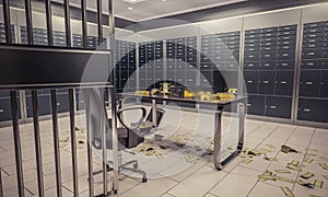 bank vault background was invaded first person view photo