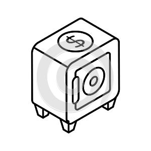 Bank vault for money saving, an isometric icon of bank locker in editable style, premium vector