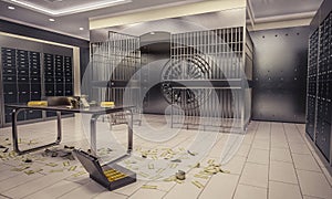 bank vault was invaded inside out view photo