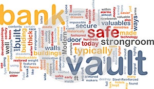 Bank vault word cloud photo