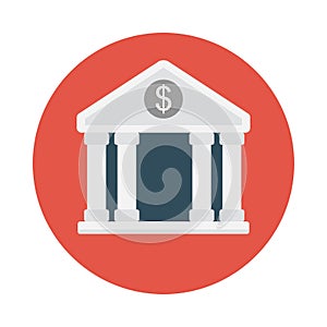 Bank vector flat color icon