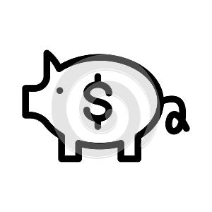 Bank vector thin line icon