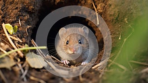 bank vole sitting by your burrow. Myodes glareolus. generative ai