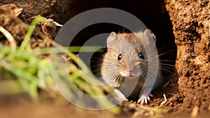 bank vole sitting by your burrow. Myodes glareolus. generative ai