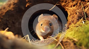 bank vole sitting by your burrow. Myodes glareolus. generative ai