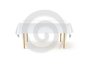 Bank white tablecloth mockup, clipping path,