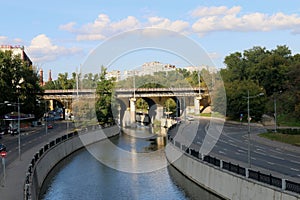 The Bank of the Yauza river in Moscow
