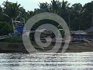 Bangkas, a traditional type of outrigger boats used by Filipino artisanal fishermen