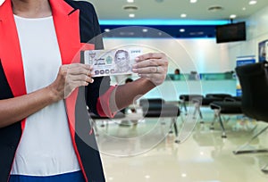 Banking business concept ,businessman hold money