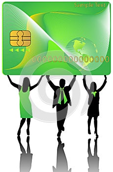 Banking card and people