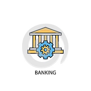 Banking concept 2 colored line icon