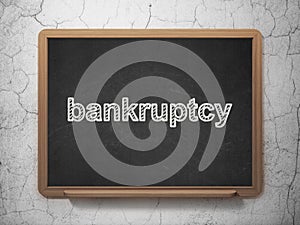 Banking concept: Bankruptcy on chalkboard background