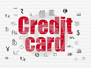 Banking concept: Credit Card on wall background