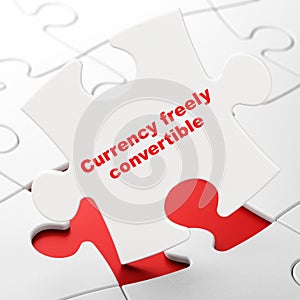 Banking concept: Currency freely Convertible on puzzle background