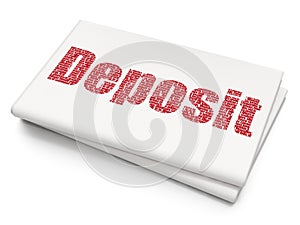 Banking concept: Deposit on Blank Newspaper background