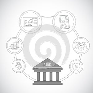 banking concept icons. Vector Illustration. photo