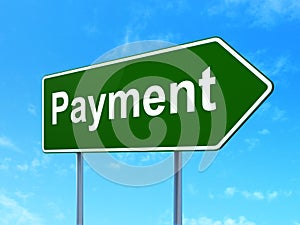 Banking concept: Payment on road sign background