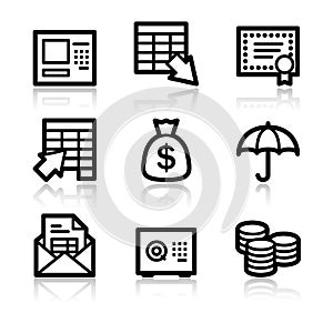 Banking contour web icons