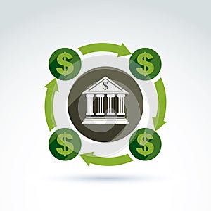 Banking credit and deposit money theme icon, vector conceptual s