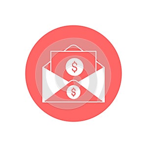 Banking email Vector Icon with background Trendy Colors