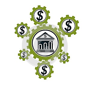 Banking and Finance conceptual logo, unique symbol. Banki