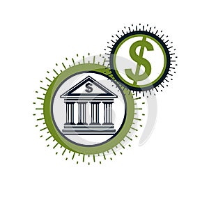 Banking and Finance conceptual logo, unique symbol. Banki