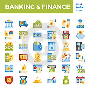 Banking and finance flat icon base on pixel perfect 64px.