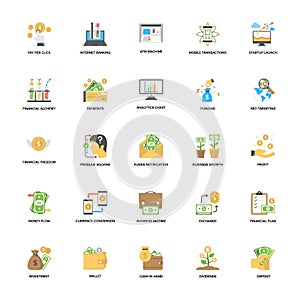Banking and Finance Flat Icons