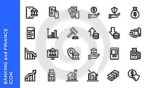 Banking and Finance icon set.