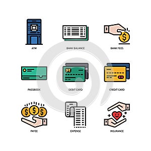 Banking and finance icons