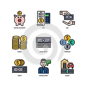 Banking and finance icons