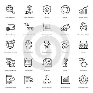 Banking and Finance Line Vector Icons 13